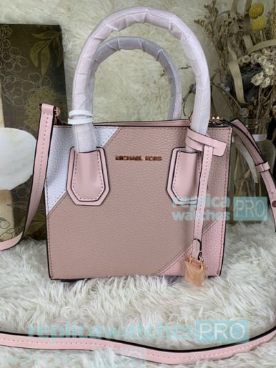 New Knockoff Michael Kors Mercer Pink Genuine Leather Women‘s Bag